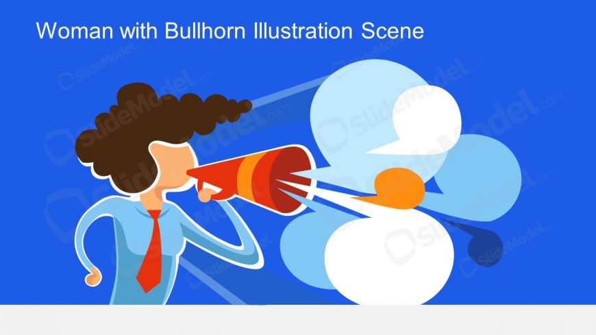 Bullhorn Woman Speaking Template