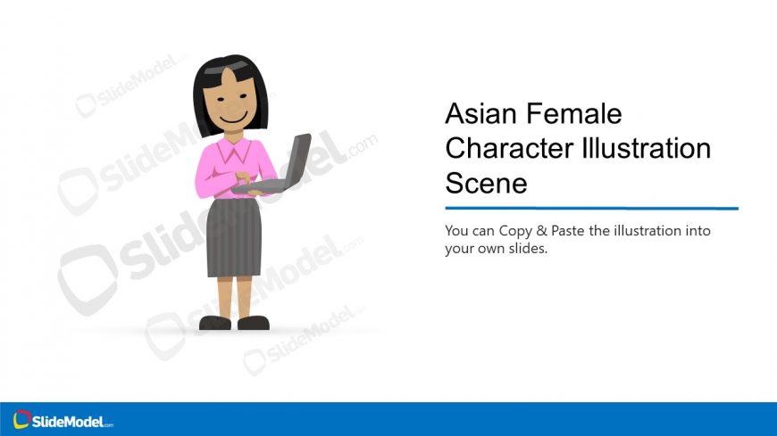 PowerPoint Asian Female with Laptop
