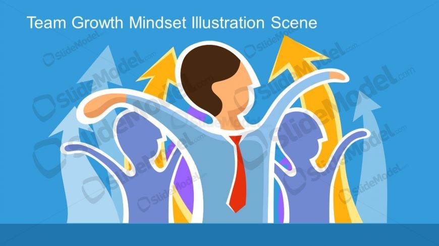 Slide of Arrows Cartoon Characters for Growth