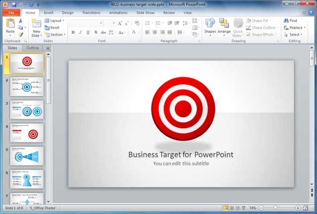 Business Target PowerPoint Template