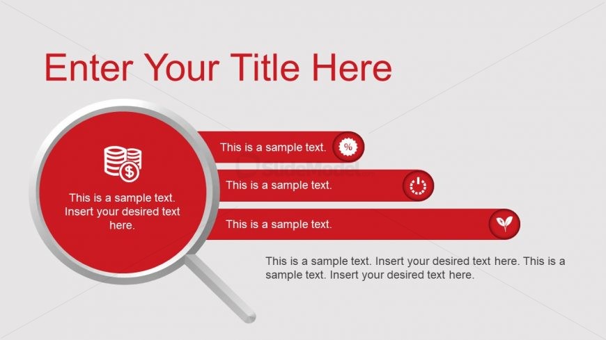 Magnifying Glass Shape PowerPoint for Bullet Points