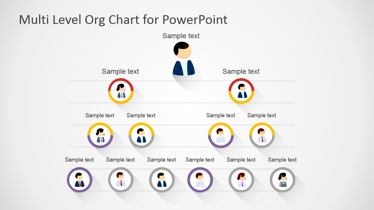 Free Multi-Level Org Chart for PowerPoint - SlideModel Inside Microsoft Powerpoint Org Chart Template