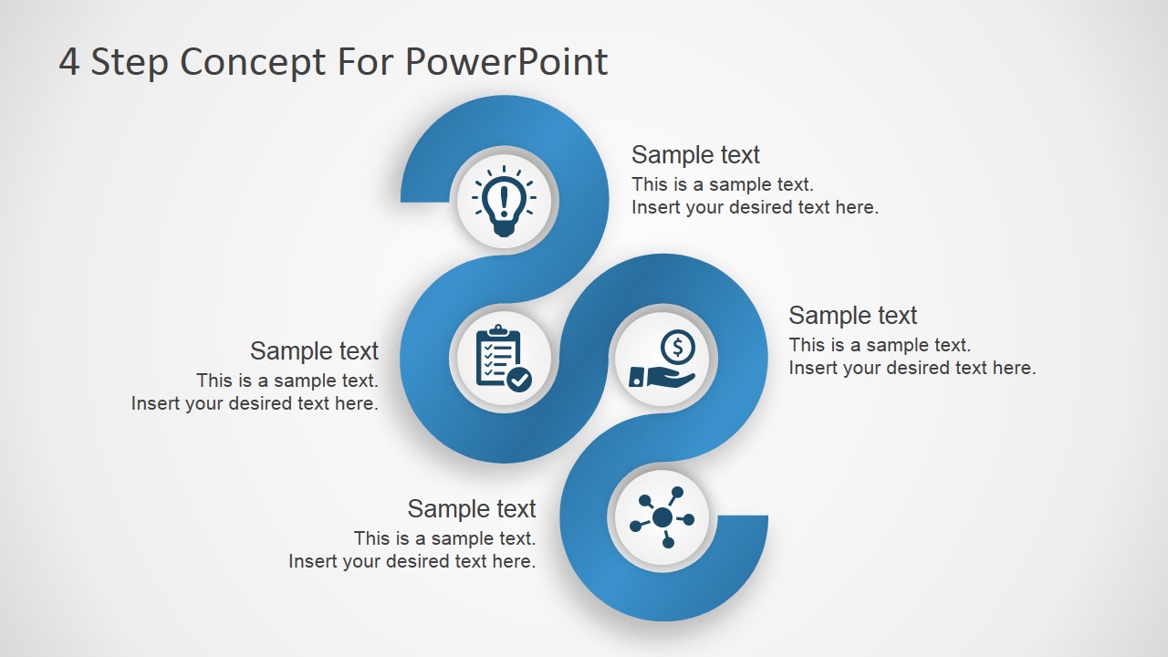 Free PowerPoint Template 4 Steps Concept Diagram