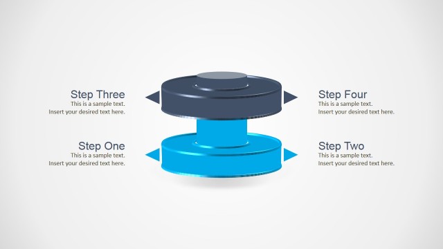 3D Two Steps Multi Layer Cylinder Diagram for PowerPoint