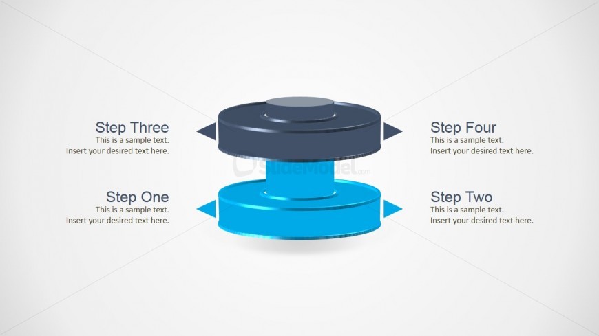 PowerPoint Template Two Levels 3D Cylinder