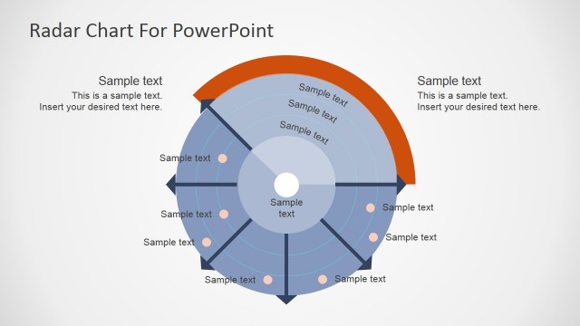 Editable Blue Radar PowerPoint Chart