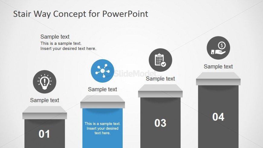 Stair Way Concept Diagram Template for PowerPoint