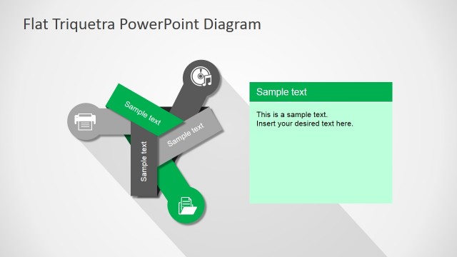 Flat Three Steps Diagram for PowerPoint