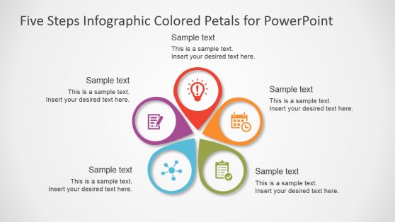 PPT Template 5 Steps Petals