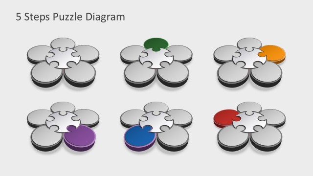 Free 5 Steps Flower Diagrams With Editable Shapes