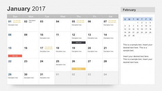 Free 2017 Calendar for PowerPoint