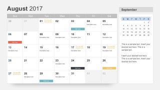 August 2017 Calendar PowerPoint Slides