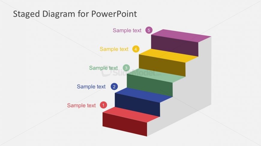 Colorful Ladder Steps PowerPoint Diagram