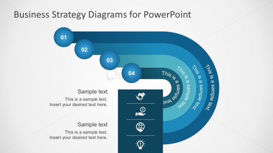 Free 4-Step Blue Tone Process Diagrams