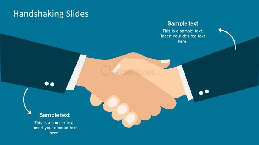 Right Hands Shaking Vector for PowerPoint.