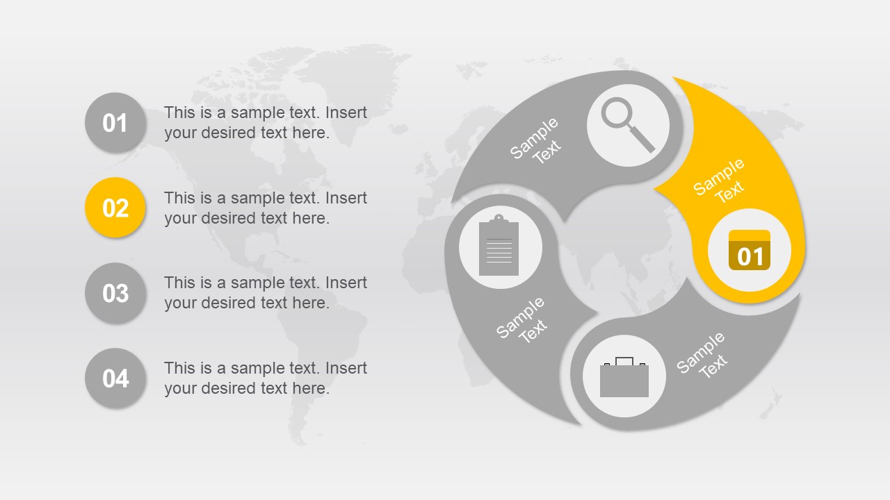 Circular Connected 4 Steps PowerPoint Diagram - SlideModel step by step diagram format 