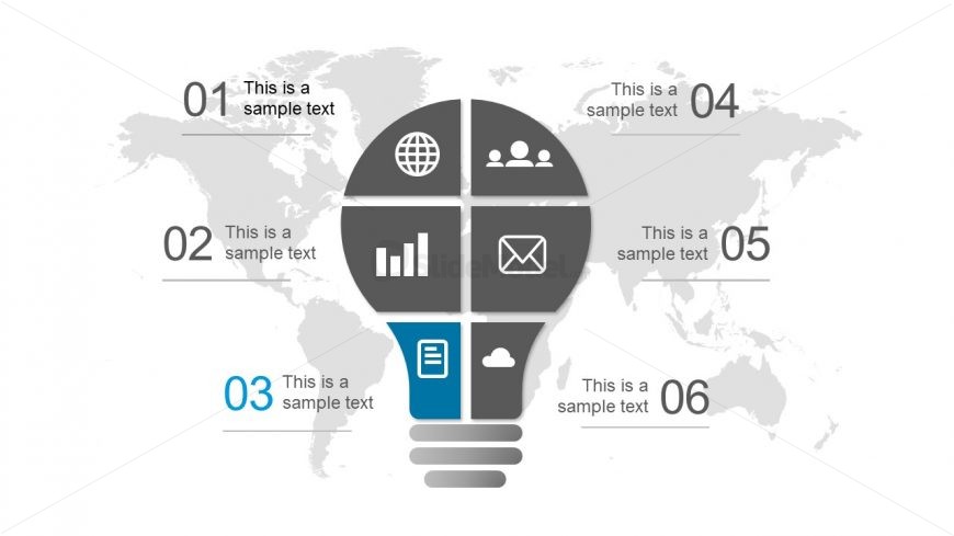 Clipart of Document for 6 Segment Presentation