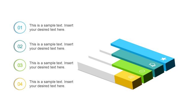 3D Bar Chart Slide with Number Placeholders