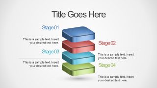 Stack Diagram of 4 Levels PowerPoint