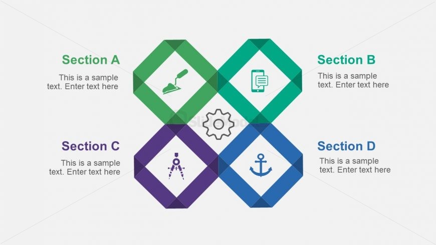 4 Factors with Center Infographic Slide