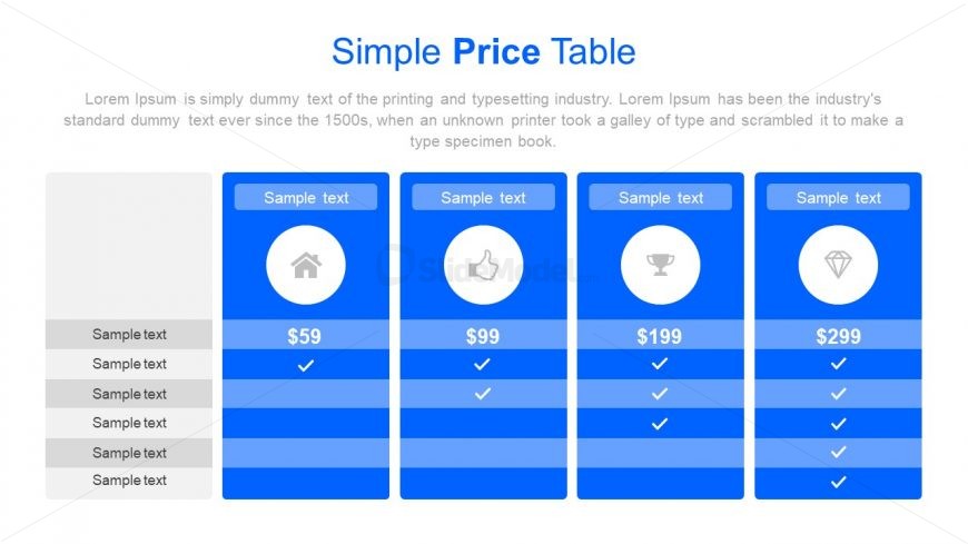 Infographic Template 4 Column Slide