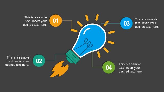 Lightbulb Diagram Template 4 Steps