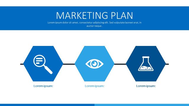 PPT Marketing Plan 3 Steps Diagram