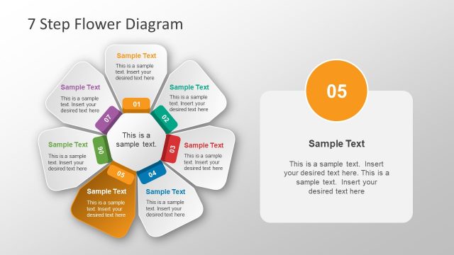 Free Flower Diagram 7 Steps PPT
