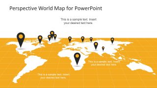 Perspective World Map Free PPT