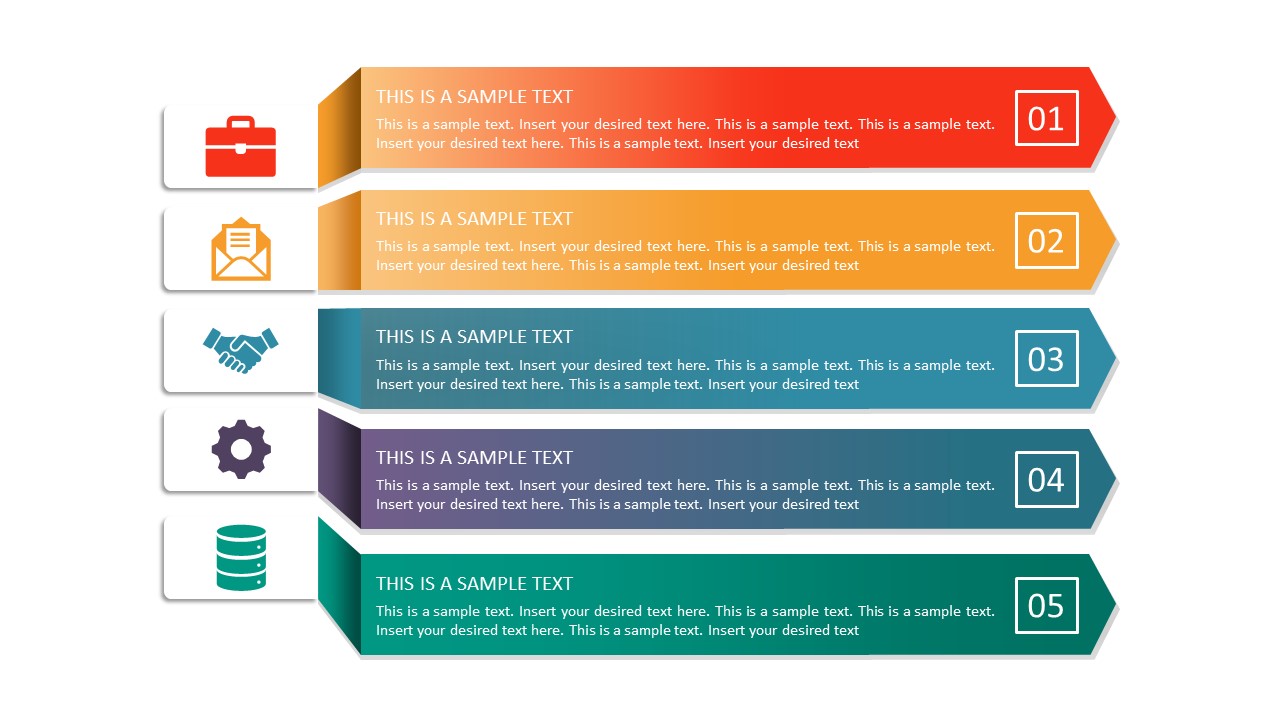 Template of 5 Arrow Segments