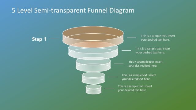 Five Levels of Semi Transparent Funnel