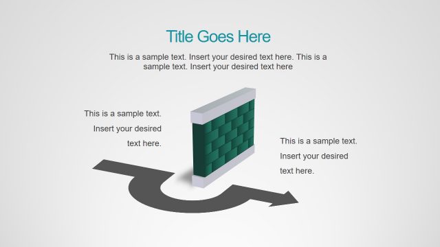 Hurdles Race 3D Brick Wall Shapes PPT