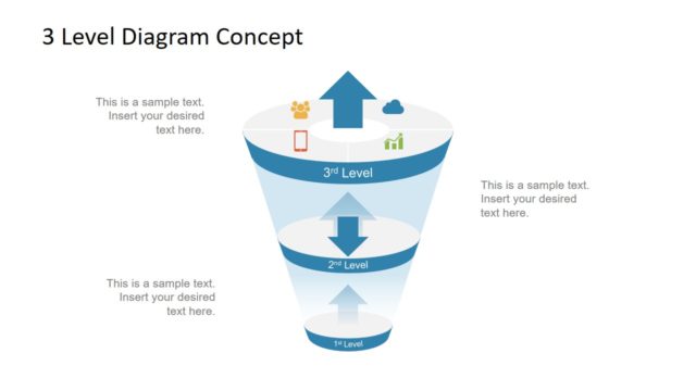 PowerPoint Free 3 Level Funnel Diagram