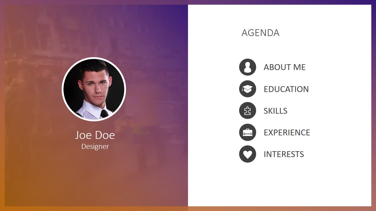 Free Simple Resume PowerPoint Template SlideModel