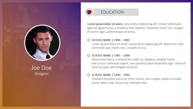 Education Slide of Resume PowerPoint