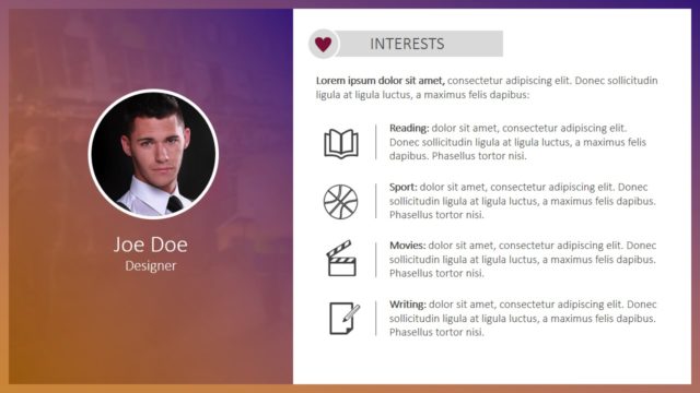 Resume Slide of Interests