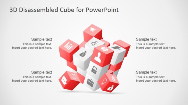 3D Cube Disassembled PowerPoint