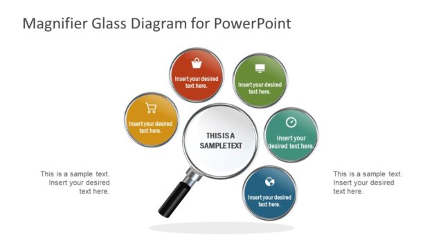 5 Steps Magnifying Glass PowerPoint