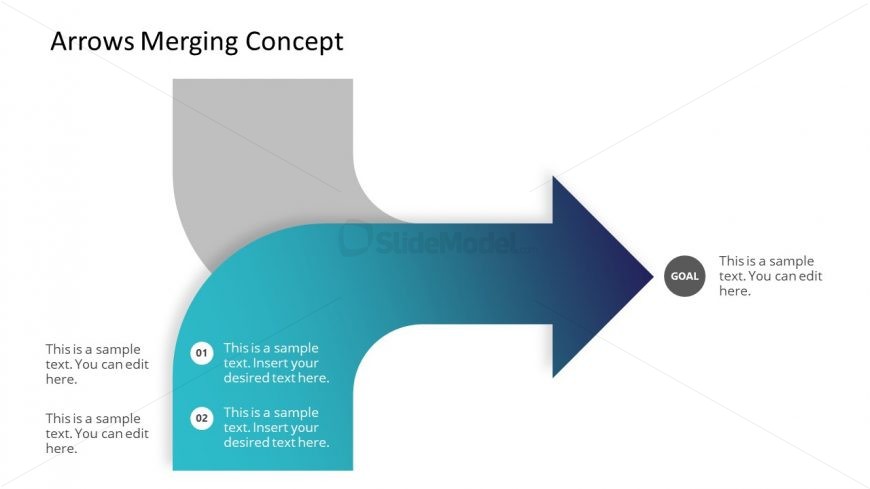 Two Arrows Merge Concept PPT