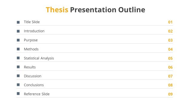 Table of Contents Professional Thesis PPT