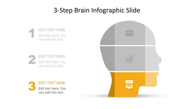 3 Level Segmented Brain Infographics PPT