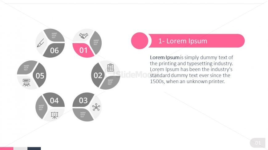 PPT Hexagon 6 Steps Diagram
