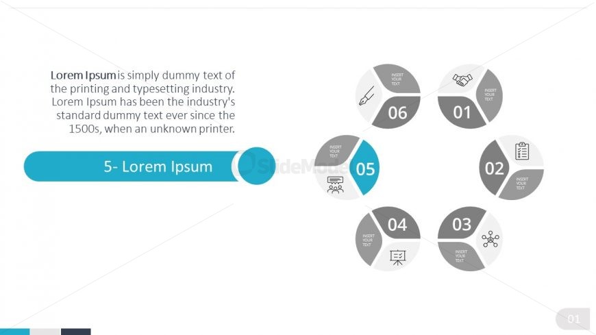 PowerPoint 6 Steps Lifecycle Diagram