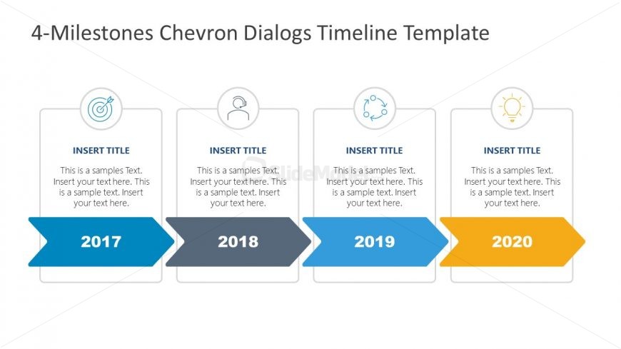 Free PowerPoint Chevron Milestones 