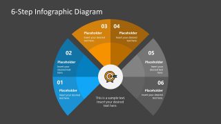 PPT 6 Steps Fan Chart Diagram 