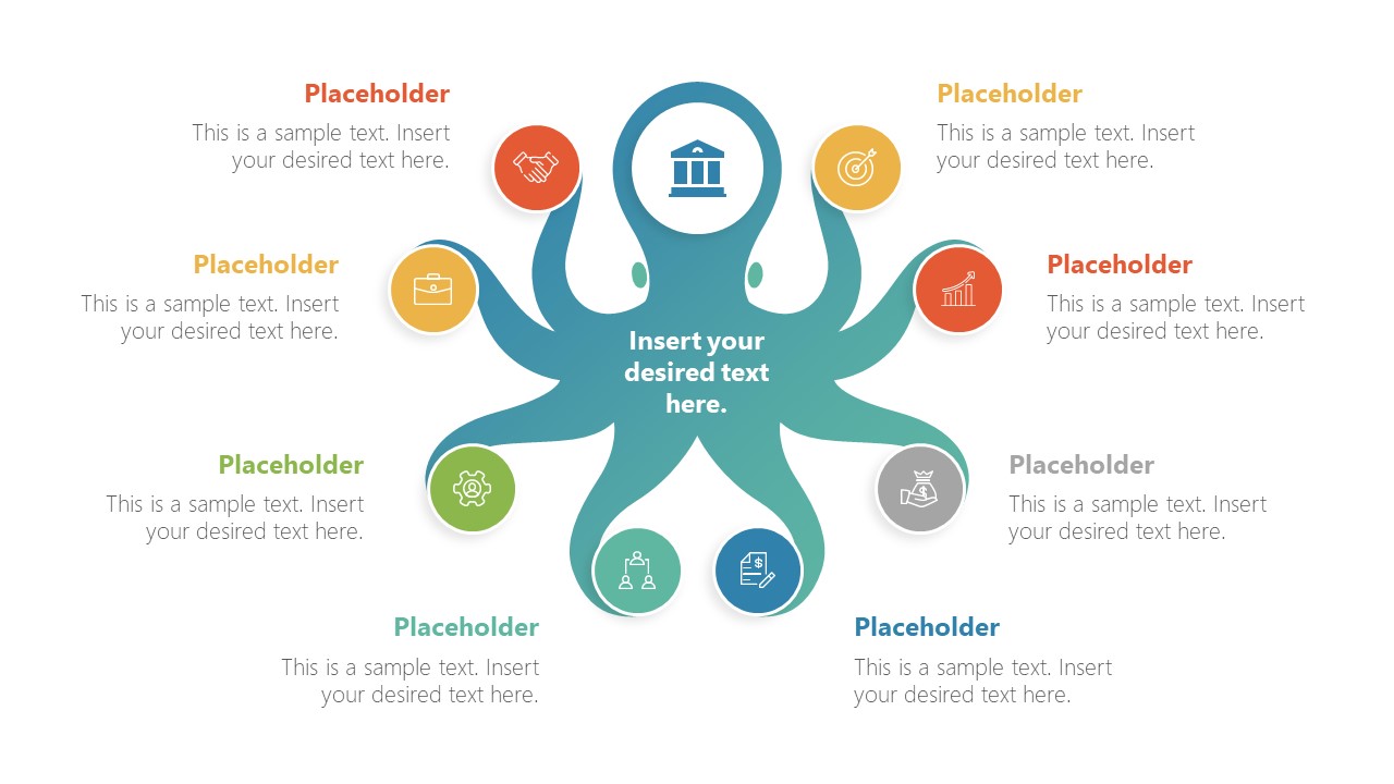 8 Steps Octopus Mindmap Template 