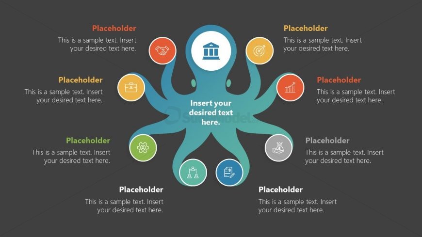 PowerPoint Diagram Template of Octopus Shape