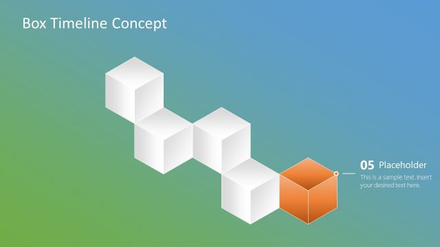 Slide of 3D Cube Box Timeline PowerPoint