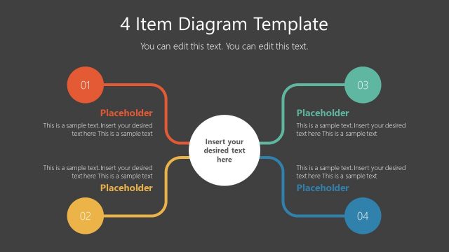 4 Items Core Concept Diagram Template