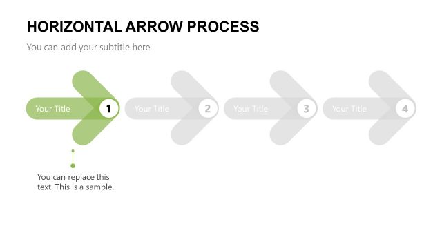 Arrow Shape Horizontal Step 1 PPT